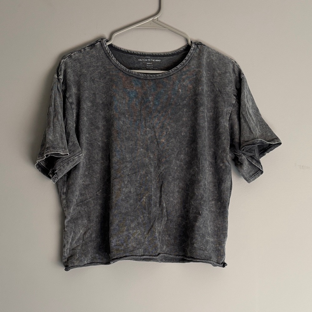 Caution To The Wind Charcoal Tee